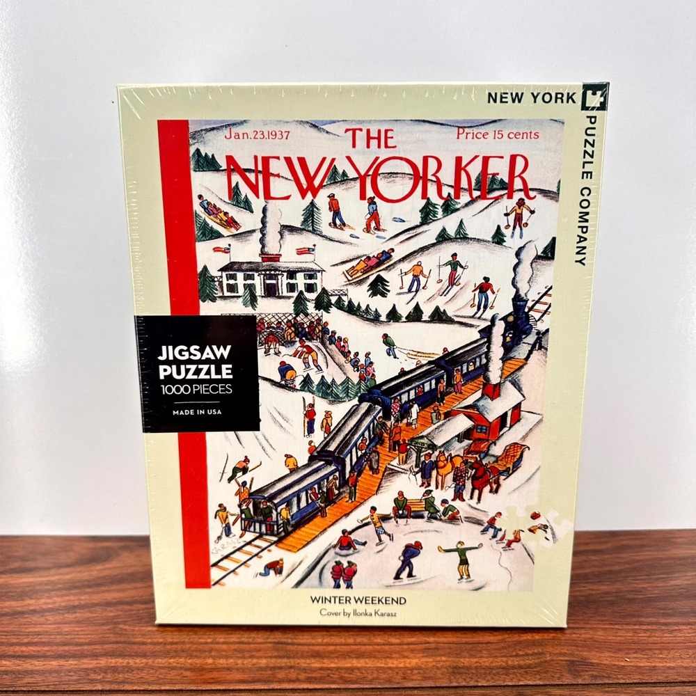New Yorker Magazine Winter Weekend 1000 Piece Puzzle Ilonka Karasz NEW SEALED